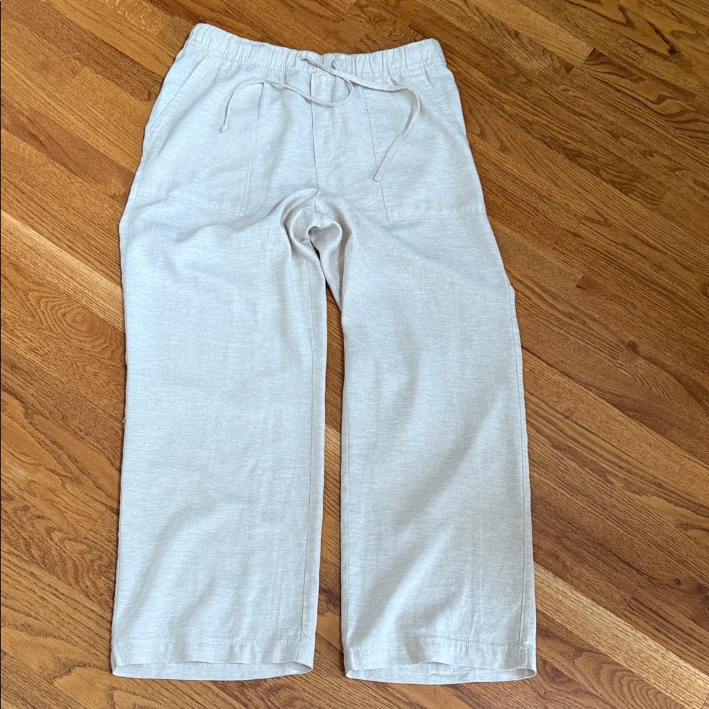 GAP linen wide leg pants size L beige